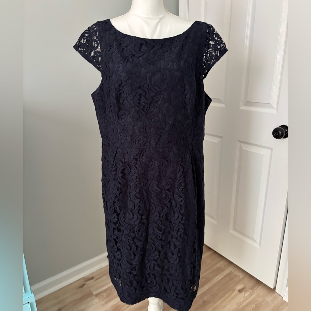 JCrew navy lace dress in size 20